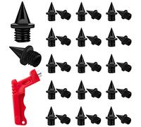 AIEX 50pcs Pointes de Piste 6mm avec Clé à Pointes Acier Robuste Pointe Athlétisme Cross Country Pyramidales Track Spikes Remplacement pour Chaussures de Piste Saut en Longueur Course Randonnée, Noir