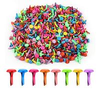 AIEX 600 Pièces Métal Attaches en Papier Rondes Attaches en Cuivre Broches Fendues pour Projets de Bricolage Scrapbooking Bureau 12x8mm (Multicolore)