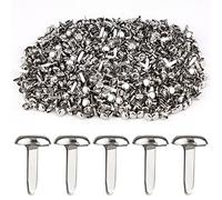 AIEX 600 Pièces Métal Attaches Parisienne en Papier Rondes Attaches en Cuivre Broches Fendues pour Projets de Bricolage Scrapbooking Bureau 12x8mm (Argent)