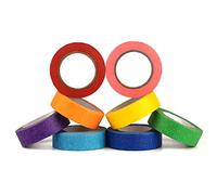 AIEX 8 rouleaux Ruban Coloré, Ruban Arc-En-Ciel Ruban Couleur Ruban Adhésif Couleur Ruban de Masquage Peinture pour l'Artisanat, Bricolage, Code Couleur, 8 Couleurs Assorties 18 mm de Large