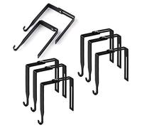 AIEX 8pcs Crochets de Cabine Réglables, Crochet de Porte Manteau en Métal Ensemble de Suspension Universel pour Cloison, Ajustement Panneaux avec 3,5cm à 8,9cm d'Épaisseur (Noir)