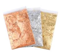 AIEX 9g 3 Paquets De Flocons De Dorure à La Feuille d'or De Flocons De Feuille Métallique Imitation Or pour l'art des Ongles l'Artisanat l'art De La Résine