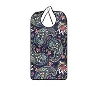 AIEX Bavoirs pour Adultes, Bavoirs Imperméables à Imprimé Floral pour Manger Lavables et Réutilisables Protections de Vêtements pour Femmes