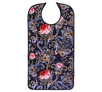 AIEX Bavoirs Pour Adultes, Bavoirs Imperméables, Protecteurs De Vêtements Lavables En Machine Avec Ramasse-Miettes Pour Femmes Âgées (Motif Imprimé Floral)
