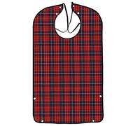 AIEX Bavoirs Pour Adultes, Bavoirs Imperméables Protecteurs De Vêtements Lavables En Machine Avec Ramasse-Miettes, Pour Hommes Âgés Femmes (Rouge + Noir)