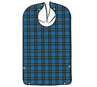 AIEX Bavoirs Pour Adultes, Bavoirs Imperméables Protecteurs De Vêtements Lavables En Machine Avec Ramasse-Miettes, Pour Hommes Âgés Femmes Taille M (Bleu + Noir)