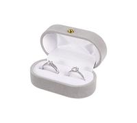 AIEX Boîte à Bagues en Velours de 2 Emplacements Léger et Lisse Boîte à Bague de Fiançailles pour Fête la Saint Valentinmariage Photo de Mariée pour La Proposition Souvenir Fiançailles (Gris)