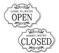 AIEX Enseigne Ouvert Fermé, Double Face Réversible Entrez Nous Sommes Ouverts et Désolé Nous Sommes Fermés Panneau Suspendu de Magasin pour Restaurant Club Café Hôtel (30 x 20 cm)