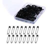 AIEX Lot de 120 mini épingles à nourrice en métal de 19 mm pour vêtements, couture, artisanat, fabrication de bijoux (noir)