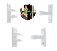 AIEX Lot de 2 Paires Loquets de Porte pour Caravane, Kit de Retenue de Porte Camping Car en Plastique Bloc Porte Camping Car Extérieur pour Caravanes, Camping-Cars, Volets, Armoires (Blanc)