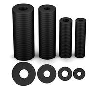 AIEX Lot de 200 rondelles plates en caoutchouc sanitaire - 10/12/16/20 mm - Pour réparation de robinets, salle de bain, cuisine, appareils ménagers - Noir