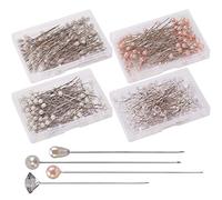 AIEX Lot de 320 épingles à tête en Perles de Cristal - 4 Styles - Épingles à tête Droite pour Banquet, fête de Mariage, Anniversaire de Mariage