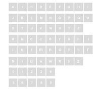 AIEX Lot de 62 pochoirs en plastique lavables pour loisirs créatifs, dessin, écriture (2,5 cm)