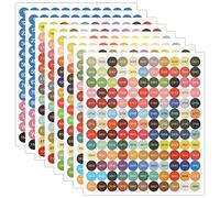 AIEX Lot de 8 Feuilles d'Autocollants Numérotés de Couleur, 447 Étiquettes Multicolores Comprenant Numérotés 1-99 et 26 Lettres Trier la Boîte Rangement pour Peinture Diamant, Couleur (2 Jeu)