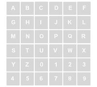 AIEX Pochoirs Lettres et Chiffres, 36 Pièces - Pochoirs Lettres 2,5 cm Réutilisables Alphabets Numéro Modèles en Plastique pour Panneau en Bois Gâteau Peinture Decoration