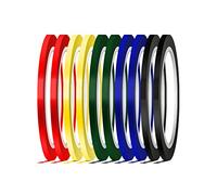 AIEX Ruban de Marquage Ruban Auto-Adhésif 3 mm de Largeur Masking Tape Graphique Ruban Adhesif de Couleur pour l'École, le Bureau et la Maison (10 Pièces, 5 Couleurs)