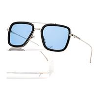 AIEYEZO AZ017H Tony Stark Lunettes de soleil vintage avec monture carrée en métal pour homme et femme - Iron Man et Spider-Man, A1 Spider Man de même couleur,