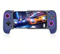 AIfasterfly Manette de jeu mobile sans fil pour iPhone/Android, manette de jeu à effet hall, coque de téléphone, compatible avec Steam Link, Roblox, Call of Duty et plus encore, bleu