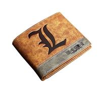 Aifenhu Portefeuille Death Note L Design Lettre L Marron Simili Cuir Unisex Adulte Fans Collectors