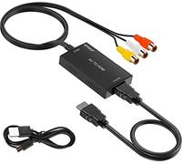 AIFHDAUF Convertisseur AV vers HDMI, entrée RCA, Sortie vidéo, Adaptateur Audio avec câble HDMI pour Sky/DVD/STB pour l'affichage sur HDTV ZHQRCA03
