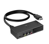 AIFHDAUF Convertisseur Péritel vers HDMI, Commutateur 3 en 1, Adaptateur Vidéo avec Câble HDMI, Prise en Charge HDTV, Xbox, PS/3, DVD, N64, Wii, Sky STB, VHS, VCR, PC