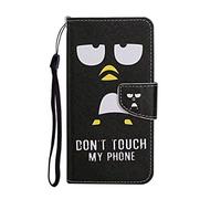 AIFILLE Animaux Coque Téléphone pour iPhone 7/ iPhone 8 Don't Touch My Phone 360 Antichoc Full Body PU Cuir Noir Etui a Rabat Pochette Housse de Protection avec Fermeture Magnétique Fonction Support