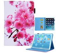 AIFILLE Compatible avec Coque iPad 10ème Génération 10.9 2022 Fleurs de Cerisier Rose Motif Pochette Flip Protége Etui a Rabat Clapet en Cuir PU Rabat Support Fonction Blanc Housse de Tablette Bumper
