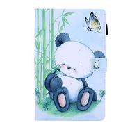 AIFILLE Compatible avec Samsung Tab A7 Lite 8.7 2021 SM-T220N/T225N Tablette Coque Housse en Cuir PU Smart Cover avec Panda Mignon Motif Flip Rabat Portefeuille Fille Antichoc Folio Etui de Protection
