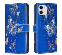 AIFILLE Etui en Cuir PU Portefeuille Coque Compatible pour iPhone 11 Diamant Papillons Violet Motif Antichoc 360 Full Body Protection Étuis à Rabat et Folio Fille Telephone Portable Bumper Skin
