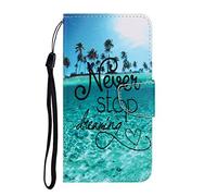 AIFILLE Etui Portable Compatible pour Samsung S20 FE Never stop dreaming Original Motif Flip Pochette Femme Etui en Cuir Anti Choc Housse de Protection avec Porte Carte et Fonction Support Smart Cover