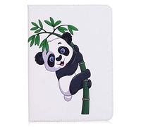 AIFILLE Portable Blanche Etui PU Cuir pour Tablette Samsung Galaxy Tab S3 9.7 Pouces SM-T820/T825 Animaux Panda et Bambou Motif Coque Clapet Portefeuille Antichoc 360 Protection Folio Support Housse