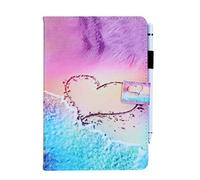 AIFILLE Portable Bleu Violet Etui PU Cuir pour Tablette iPad Mini 2019 5/4/3/2/1 Plage de Couleur Motif Coque Clapet Portefeuille Antichoc 360 Protection Folio Support Housse