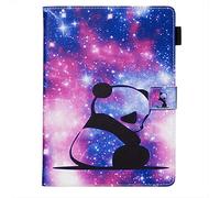 AIFILLE Portefeuille Femme Antichoc Housse Etui de Protection Compatible pour Tablette Samsung Galaxy Tab A6 7 Pouces 2016 T280/T285 Coque Cuir Rabat Clapet Motif Panda et Fantaisie Ciel Étoilé