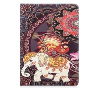 AIFILLE Portefeuille Housse en Cuir PU Compatible avec iPad Pro 10.5 Pouces 2019/2017 Animaux Éléphant Rétro Couleur Motif Flip Coque Silicone Bumper Porte Carte de Crédit Support Fonction Etui