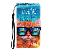 AIFILLE Portefeuille Housse en Cuir PU Mi 10T Lite Animaux Cool Chat Motif Flip Antichoc Rigide Coque a Rabat Magnétique Clapet Porte Carte de Crédit Support Etui pour Xiaomi Mi 10T Lite 6.67 Pouces