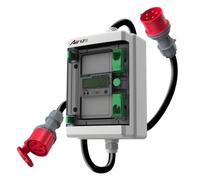 AIFIZO Compteur électrique numérique mobile avec réinitialisation 2 m, 3 phases, 32 A, 400 V, prise CEE et couplage compteur de courant rotatif, IP55, adaptateur CEE pour prise de courant