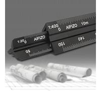 AIFIZO Règle d'échelle 2 pièces pour dessins d'architectes Plusieurs échelles en aluminium Gravure au laser 1:20, 1:25, 1:50, 1:75, 1:100, 1:125/1:100, 1:200, 1:250, 1:300, 1:400, 1:5 00 cm
