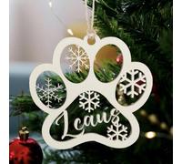 AIFLM Boule de Noël Personnalisée en Bois avec Pendentif Gravé à n'importe Quel Nom Décoration de Sapin de Noël