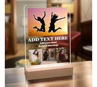 AIFLM Cadre Photo Personnalisé avec LED - Cadeau pour Couple Copain Copine Original - Cadeau Personnalisé Femme et Homme des Anniversaire, Noël et St-Valentin - Cadeaux Lumineux