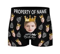 AIFLM Caleçon de Nouveauté Personnalisé pour Hommes avec sous-Vêtements Personnalisés de Visage drôle de Photo Cadeau Caleçon Personnalisé