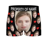 AIFLM Caleçon de Nouveauté Personnalisé pour Hommes avec sous-Vêtements Personnalisés de Visage drôle de Photo Cadeau Caleçon Personnalisé