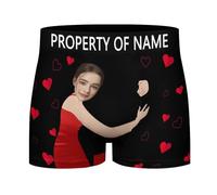 AIFLM Caleçon de Nouveauté Personnalisé pour Hommes avec sous-Vêtements Personnalisés de Visage drôle de Photo Cadeau Caleçon Personnalisé
