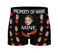 AIFLM Caleçon de Nouveauté Personnalisé pour Hommes avec sous-Vêtements Personnalisés de Visage drôle de Photo Cadeau Caleçon Personnalisé