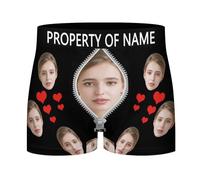 AIFLM Caleçon de Nouveauté Personnalisé pour Hommes avec sous-Vêtements Personnalisés de Visage drôle de Photo Cadeau Caleçon Personnalisé