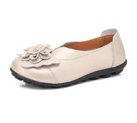 AIFLM Confort Madame Loafer Mocassin Chaussures Conduire À Pied Travail Infirmière PU Cuir Chaussures Doux Antidérapant Fond Plat