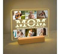 AIFLM Lampe Personnalisée avec Photo - Cadeau Fete des Meres Personnalisé Cadre Photo pour Maman - Veilleuse de Cadre Photo Personnalisé - Idee Cadeaux Fête des Mères - Cadeau Anniversaire Mom