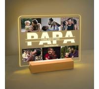 AIFLM Lampe Personnalisée avec Photo - Cadeau Fete des Peres Personnalisé Cadre Papa - Veilleuse de Cadre Photo Personnalisé - Idee Cadeaux Fete des Peres - Cadeau Papa pour Fête des Pères