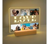 AIFLM Lampe Personnalisée avec Photo - Cadre Photo Personnalisé avec LED - Veilleuse de Cadre Photo Personnalisé - Cadeau Couple Personnalisé Femme et Homme des Anniversaire - Cadeau de Noël Lumineux