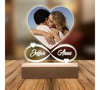 AIFLM Lampe Photo Personnalisée - Personnalisée Veilleuse - Cadre Photo Personnalisé avec LED - Cadeau Personnalisé Femme et Homme des Anniversaire, Noël et St-Valentin