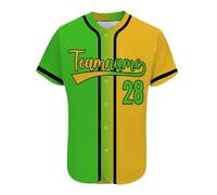AIFLM Maillot de Baseball Personnalisé Imprimé Nom Numéro Chemises de Baseball Chemise à Boutons pour Hommes/Femmes/Jeunes S-7XL